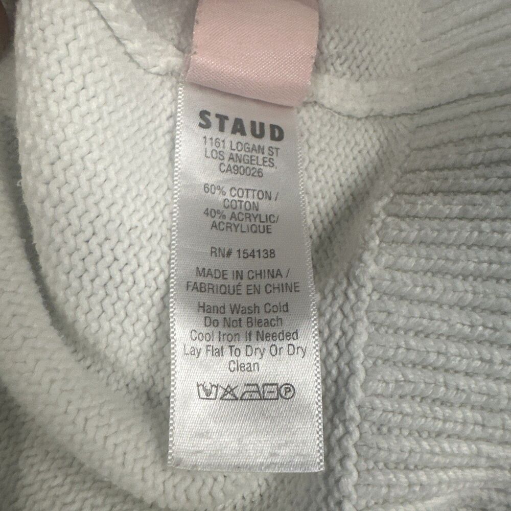 STAUD Giada Fish Knit Sweater Ivory - Size Large - Picture 6 of 6
